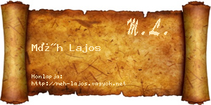 Méh Lajos névjegykártya